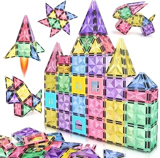 Magnetic Building Tiles 68 PCS Magnets Stacking Kids Toys STEM Sensory Games Educational Construction Toys Christmas Toy Gift for Boys and Girls 3 4 5 6 7 8 9+Year Old