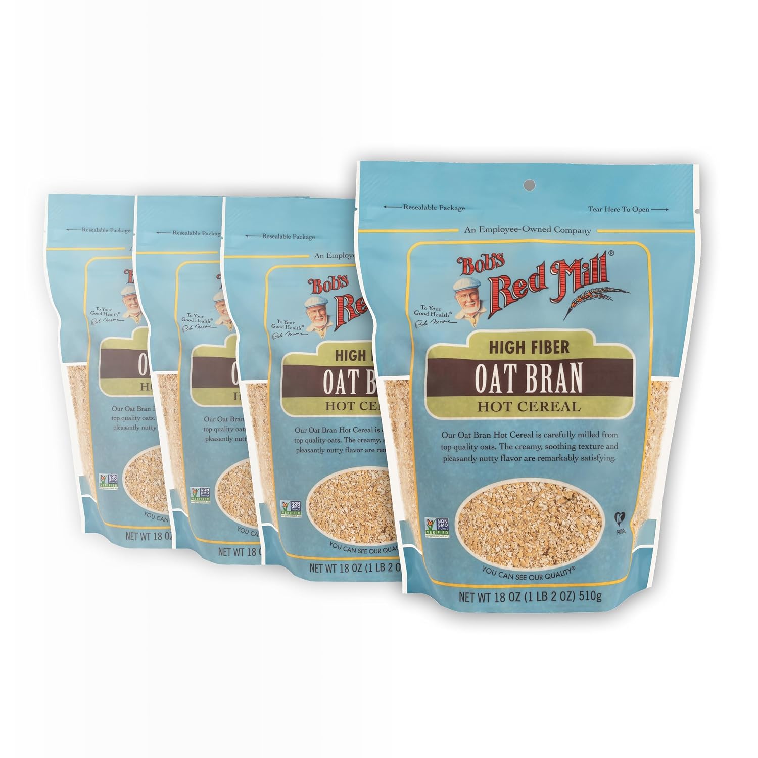Bob's Red Mill Oat Bran, 18oz (4 Pack)