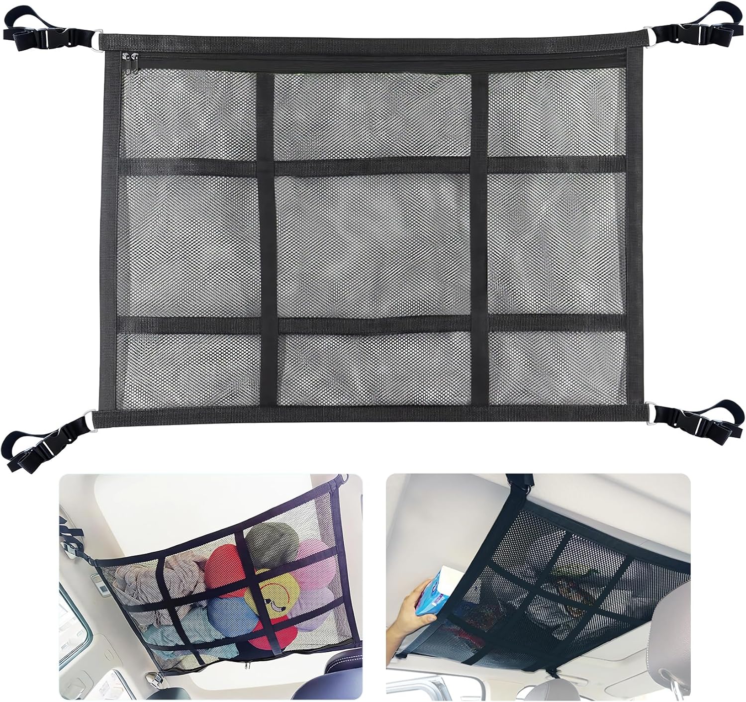 ViMOQi Cargo Net for Van,Trade Tidy Van Storage Solutions,Double Layer Mesh Car Boot Organiser,Large Capacity Car Roof Storage Nets for Campervans,Foldable Lorry Camping Accessories interior Gadgets