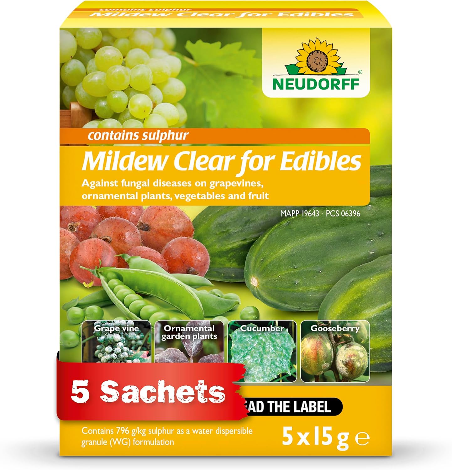 Neudorff Mildew Clear for Edibles – Fungicide for Plants, Effective Powdery Mildew Treatment for Roses, Vegetables & Fruit, 75g