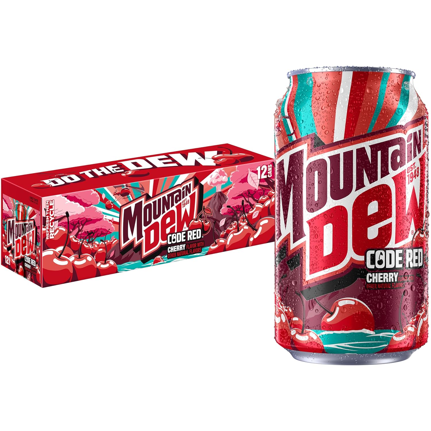 Mountain Dew Soda, Code Red, 12oz Cans (12 Pack)