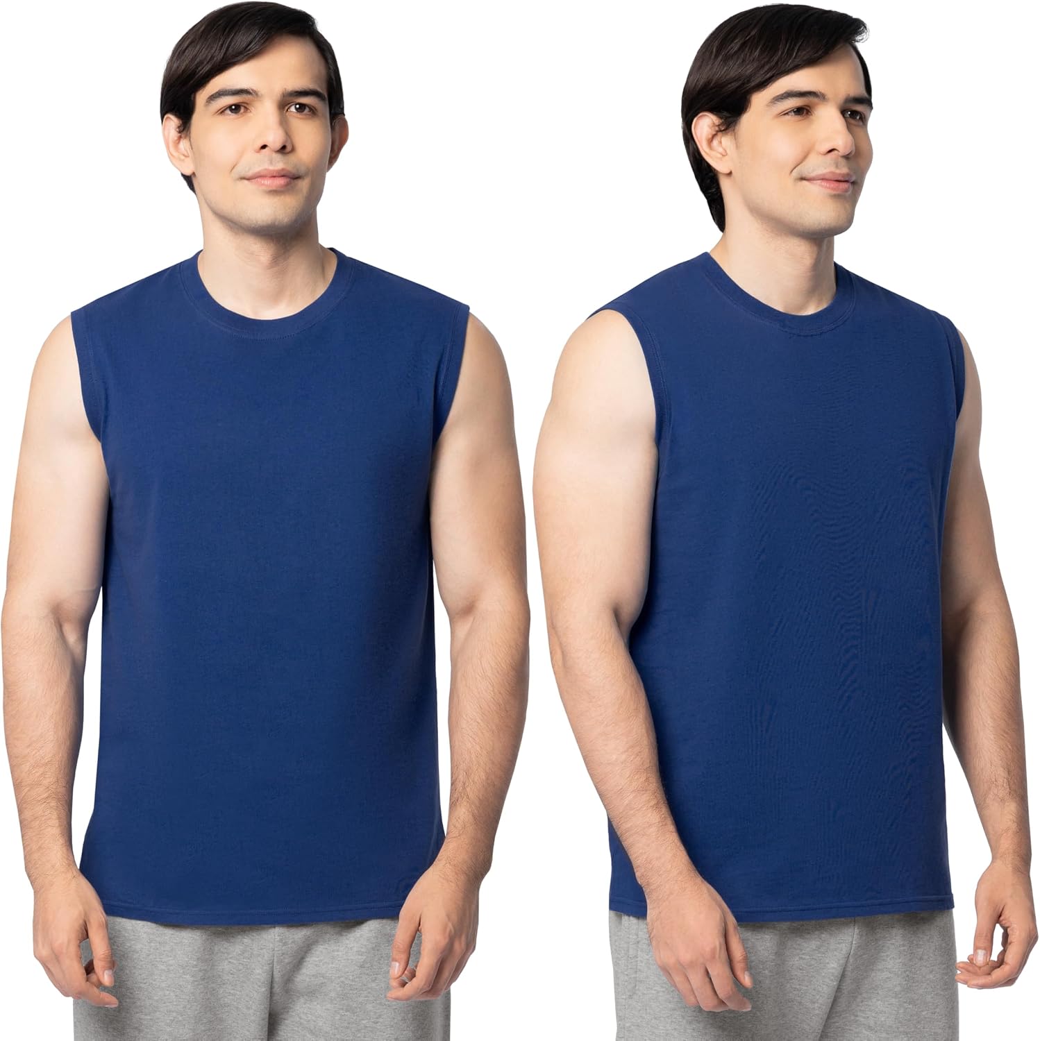 Fruit of the Loom Men's Eversoft Cotton Sleeveless T Shirts, Breathable & Moisture Wicking with Odor Control, Sizes S-4X