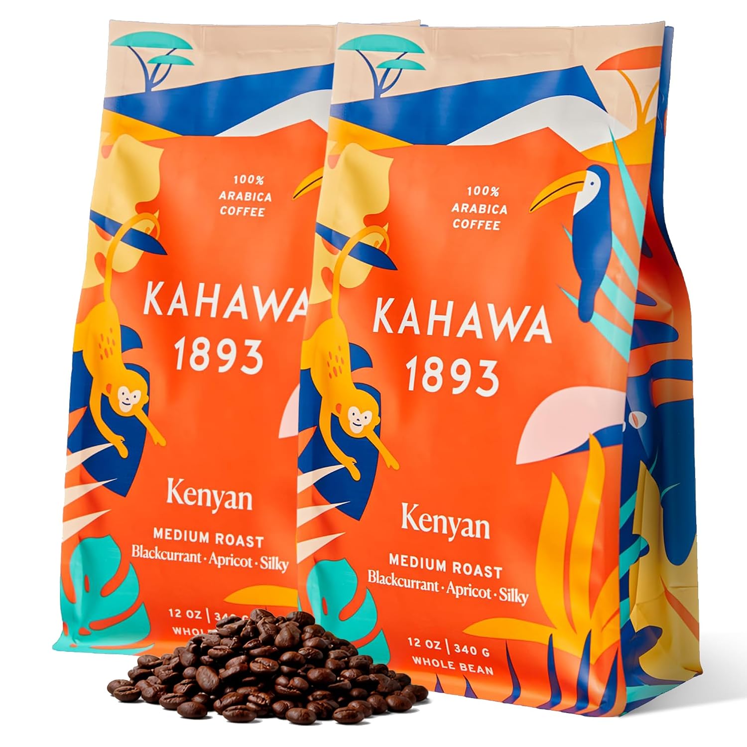 Kahawa 1893 Whole Bean Coffee Medium Roast Kenyan Blend 24 Oz