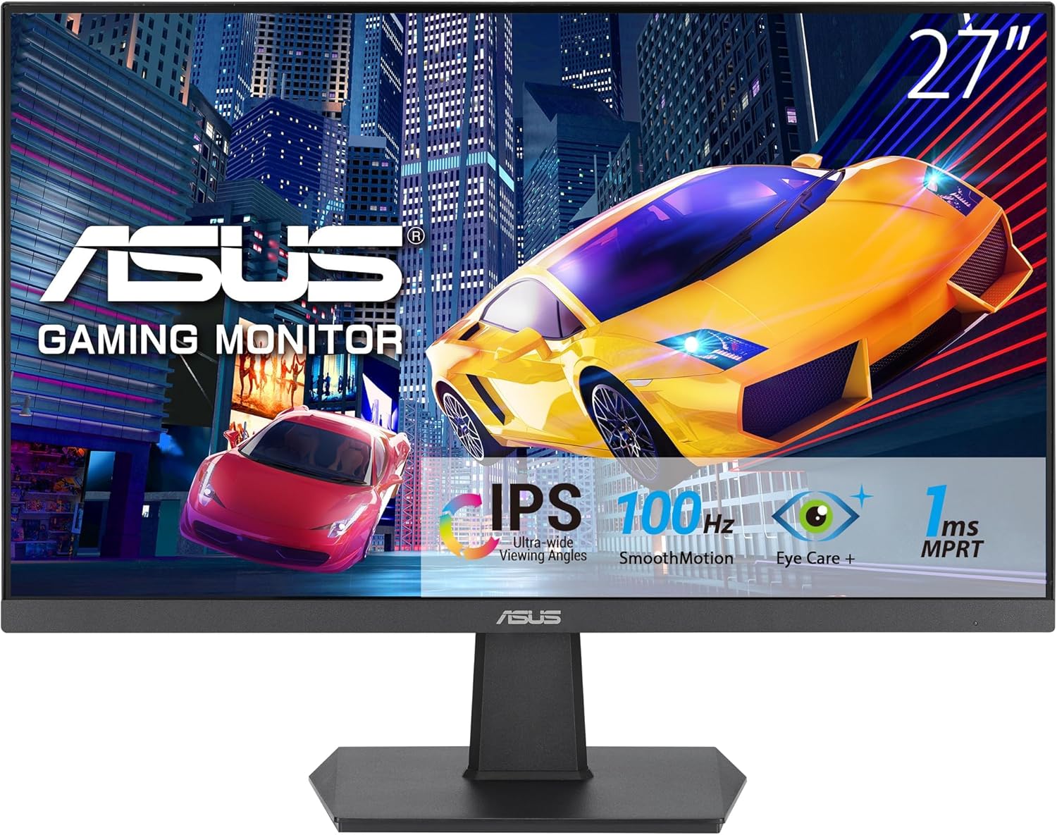 ASUS VA27EHF Eye Care Gaming Monitor – 27-inch, IPS, Full HD, Frameless, 100Hz, Adaptive-Sync, 1ms MPRT, HDMI, Low Blue Light, Flicker Free, Wall Mountable, Black