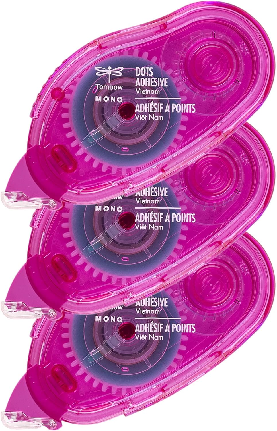 Tombow 62149 Mono Adhesive Dots Applicator Refills, 3-Pack. Easy to Refill for Smooth Application, Multicolor, Value Pack
