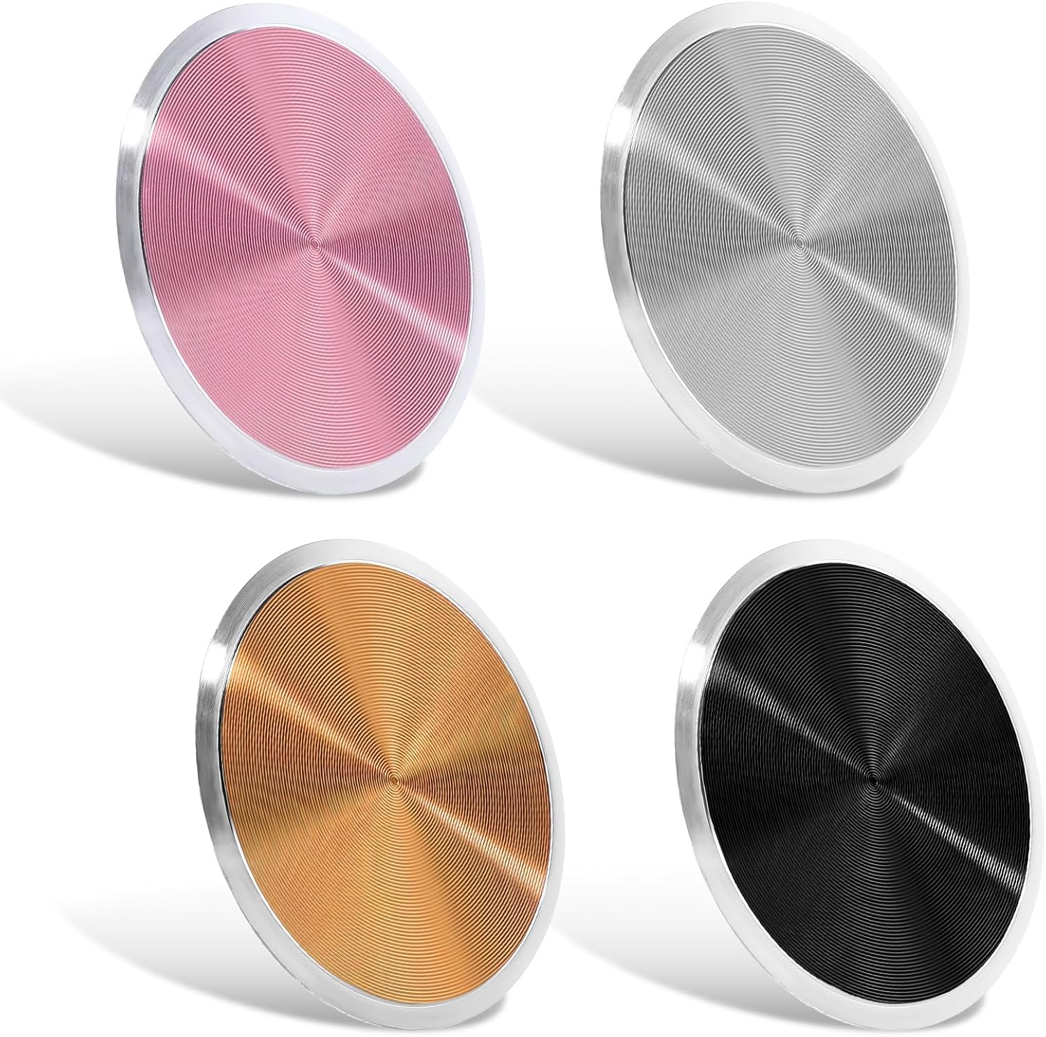 BOHUIZ Metal Plates Replacement for Magnetic Car Mount, 4 Pack Round Patch of Magnetic Cell Phone Mount, Universal Phone Circular Metal Disc with Strong Adhesive Circular Cell Phone Holder Stickers