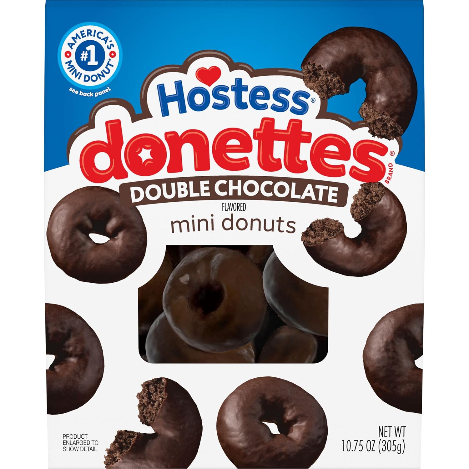 Hostess Donettes, Double Chocolate Naturally Flavored Mini Donuts, 10.75Oz.