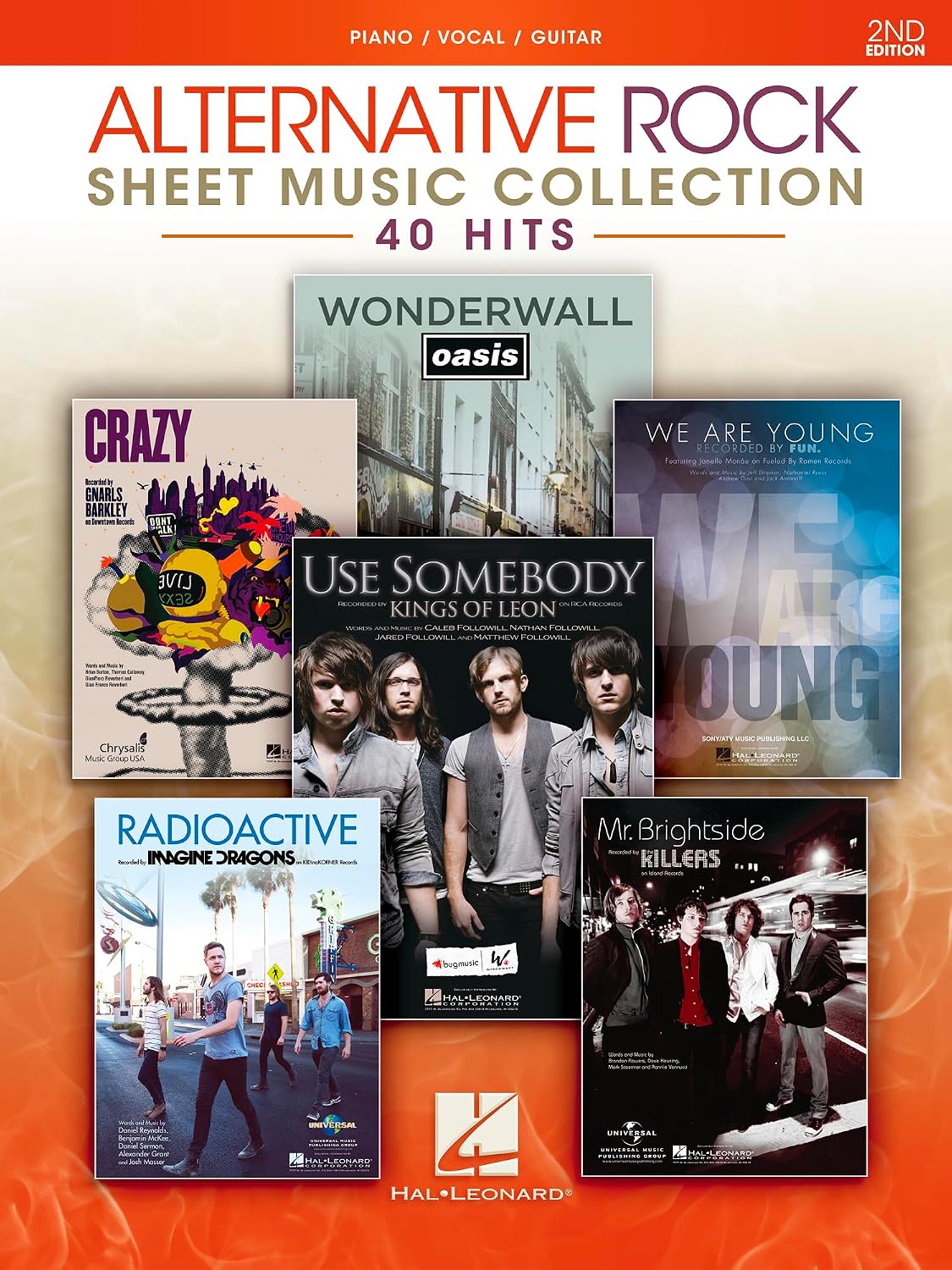 Alternative Rock Sheet Music Collection - 2nd Edition | Piano/Vocal/Guitar Songbook for Students and Performers |40 hits with lyrics chord symbols chord frames | PVG book for practice and performance