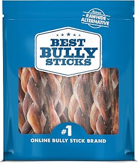 Best Bully Sticks 4-5 Inch Braided Bully Sticks - 1 lb (Pack of 1) - All Natural, Easily Digestible, Limited Ingredient, Rawhide Alternative, Free-Range Grass-Fed