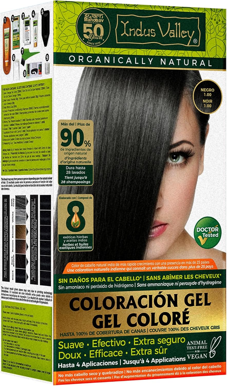 Indus Valley Black Gel Hair Dye Colouring Kit 1.0