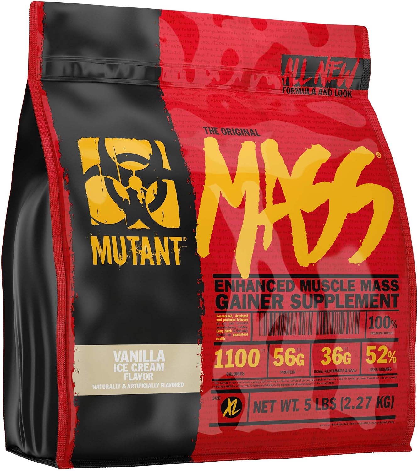 Mutant Mass | Weight Mass Gainer Protein Powder - high Calorie Protein Powder for Muscular Mass - Vanilla Ice Cream - 5 Pound
