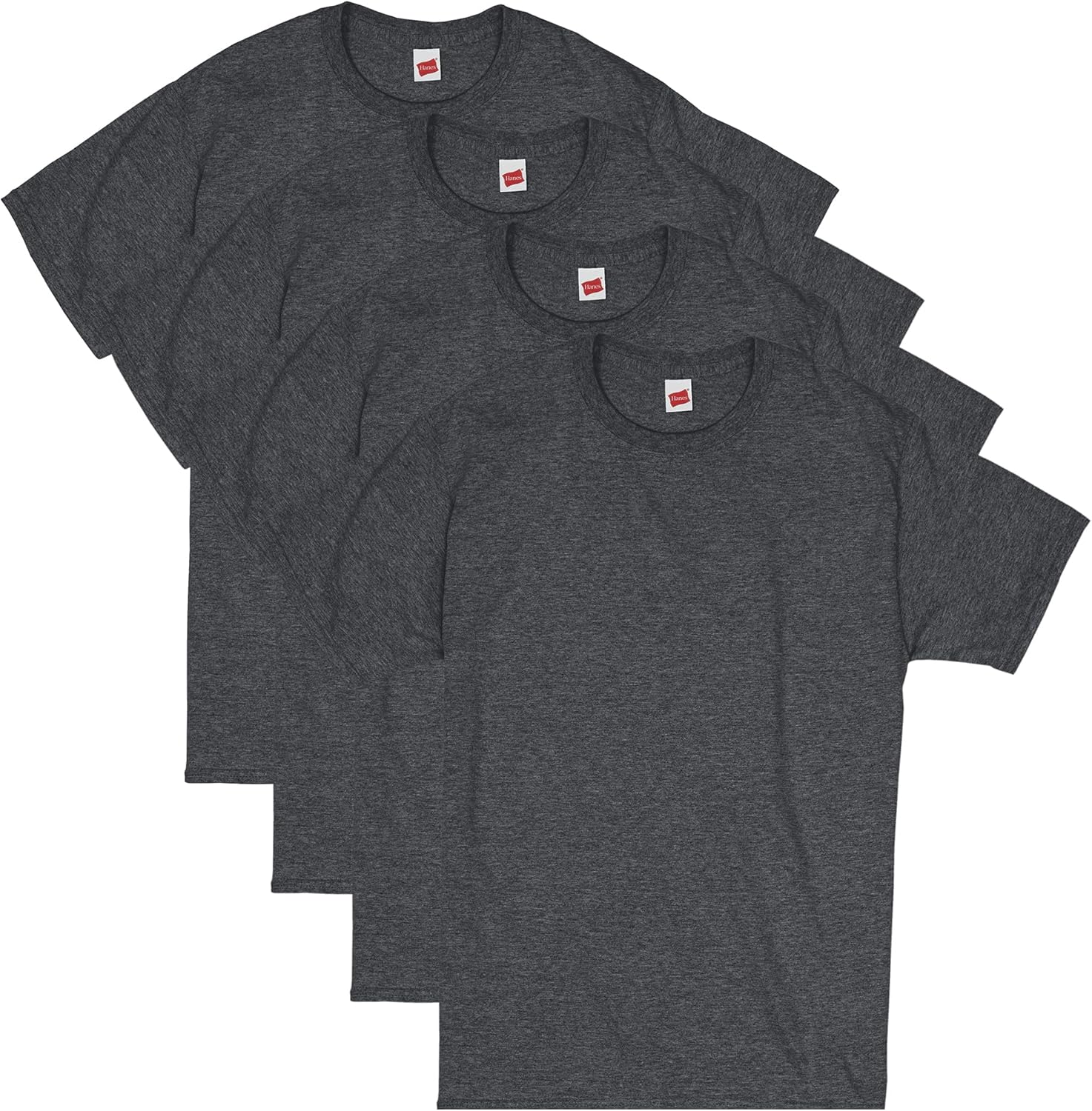 Hanes Men's Short Sleeve Essentials Crewneck Cotton T-Shirt, Multipack