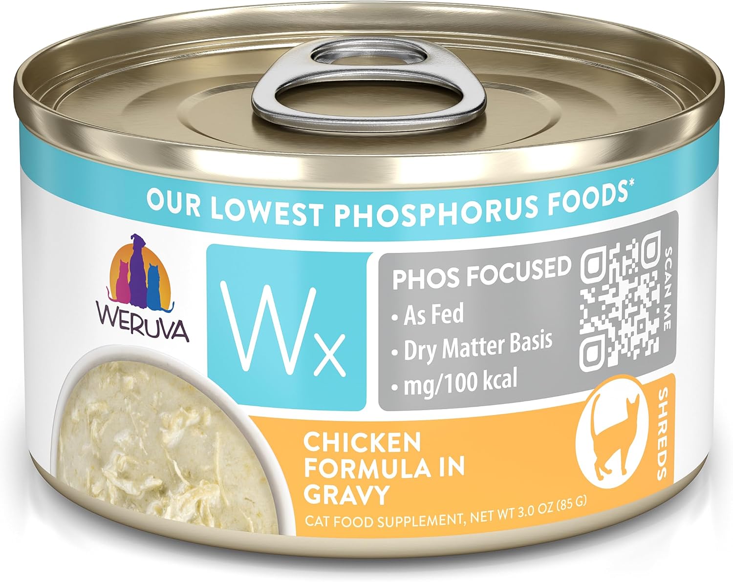 Weruva Wx Phos Focused, Chicken Formula in Gravy 3oz Can, Pack of 12