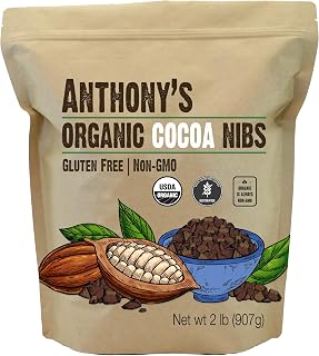 Anthony's Organic Cacao Cocoa Nibs, 2 lb, Batch Tested and Verified Gluten Free