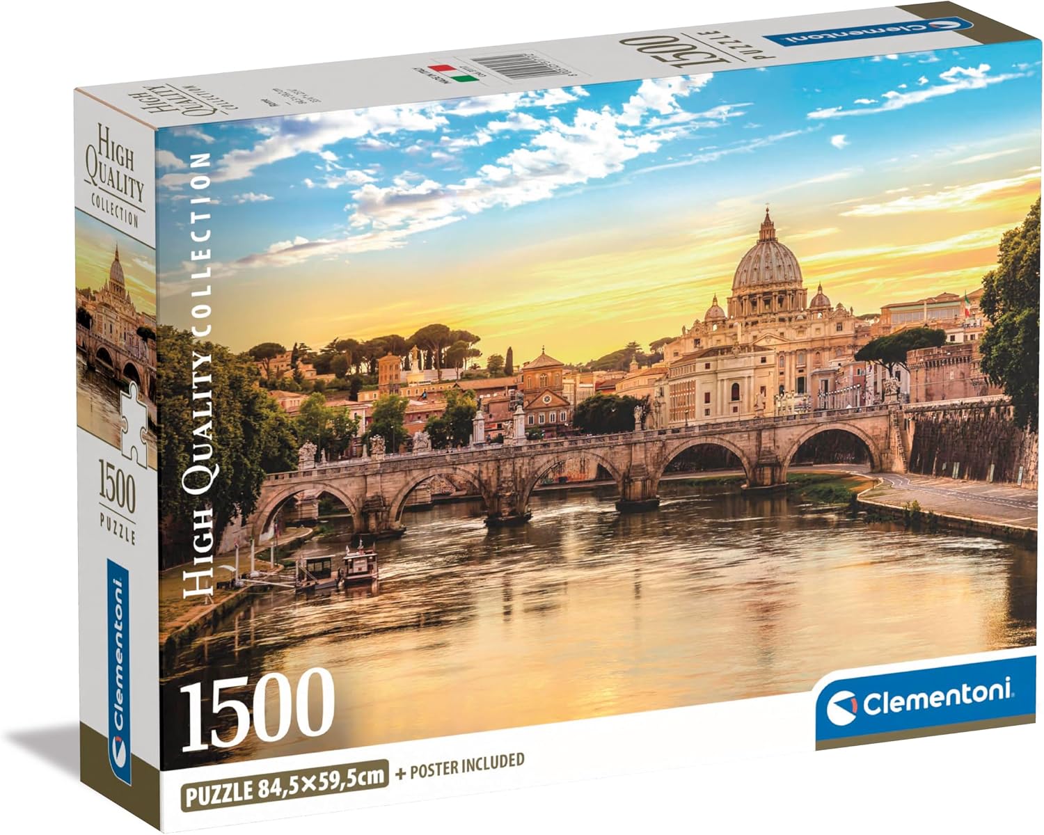 Clementoni Jigsaw Puzzle Collection - Rome 1500 Pieces - Poster Included, Puzzle For Adults 14-99 Years, Gift For Men/Women, City, Italy, Colosseum, Monument, Made In Italy, 31717