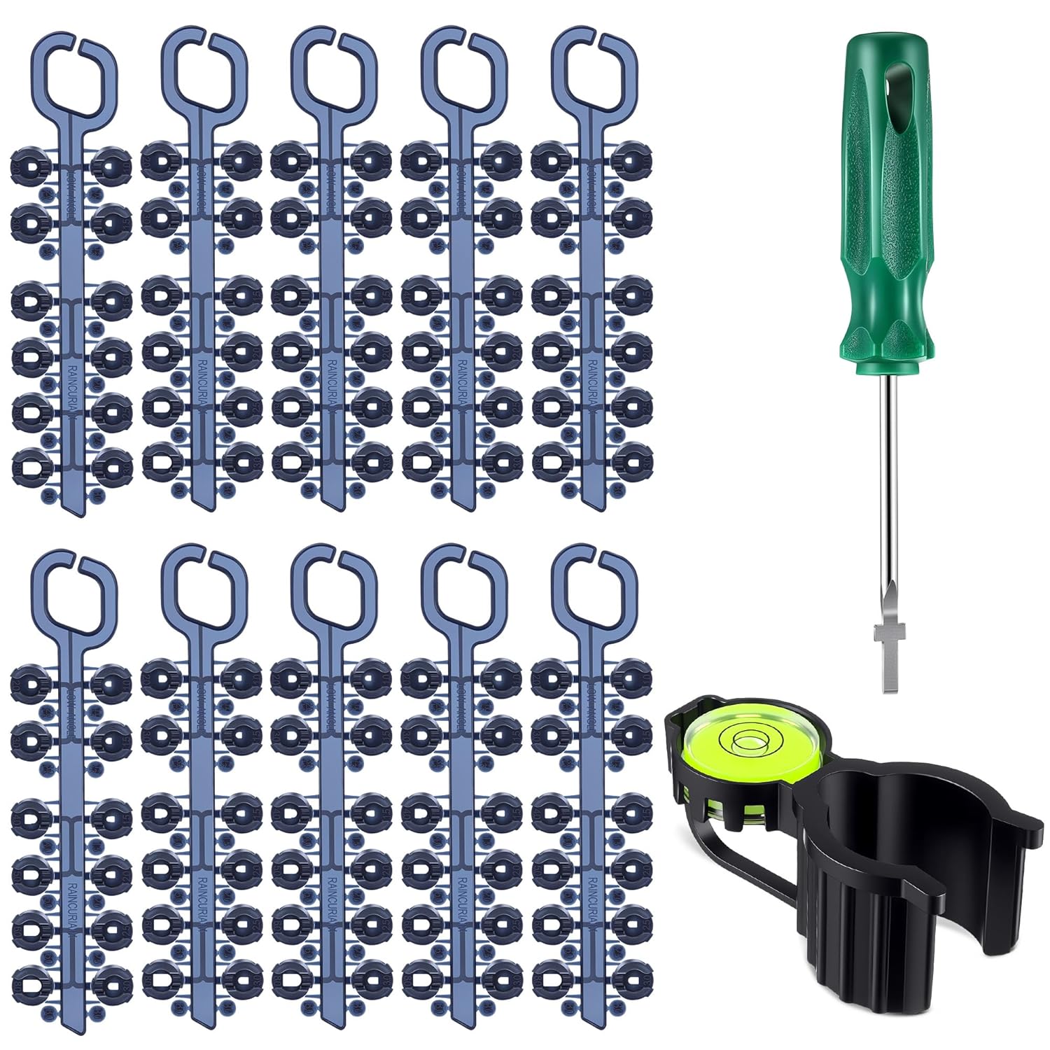 10 Pack Rotor Adjustment Tool Set Compatible with Rain Bird 5000 Sprinkler Heads, Rotor Nozzle Trees with Hold up Tool and Screwdriver for Lawn Irrigation Sprinkler System