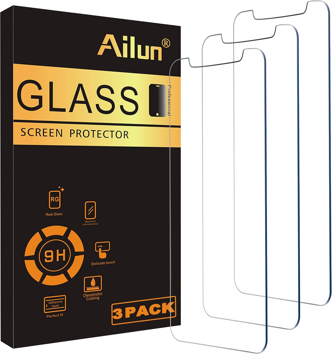 Ailun Glass Screen Protector Compatible for iPhone 11 / iPhone XR [6.1 Inch], 3 Pack Tempered Glass