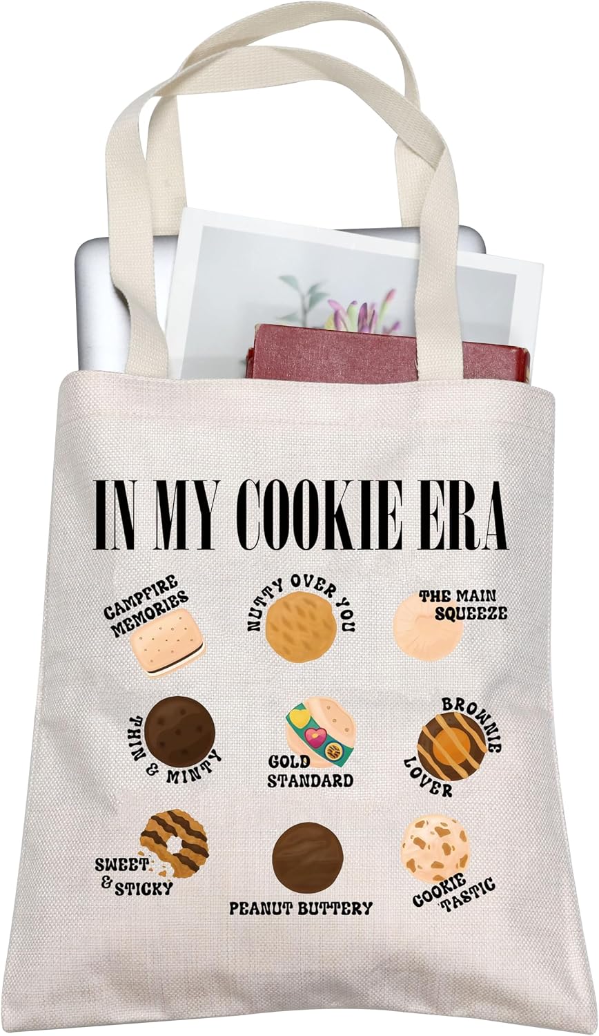 BLUPARK G-Scout Cookie Gift Funny In My Cookie Era Tote Bag Cookie Lover Gift Baking Baker Tote Baker Gift Cookie Dealer Bag