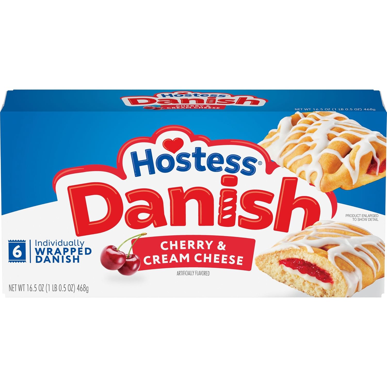 Hostess Danish, Cherry & Cream Cheese Artificially Flavored Filling, 16.5Oz