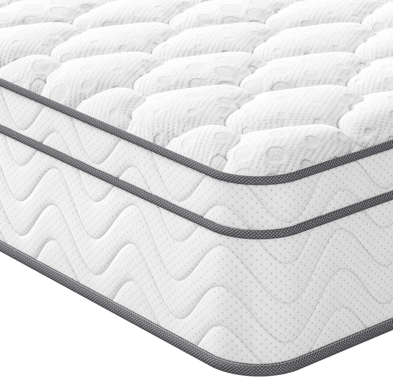 Vesgantti King Size Mattress, 10.3 Inch Hybrid Mattress 5FT with Breathable Foam and Individually Pocket Spring - Medium Firm, Classic Box Top Collection(150x200x26cm)
