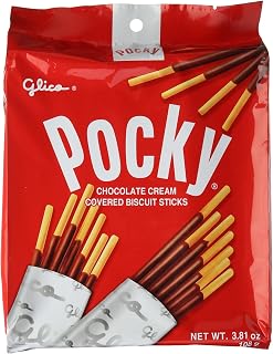 Glico Pocky, Chocolate Cream Covered Biscuit Sticks (9 Individual Bags), 4.13 oz