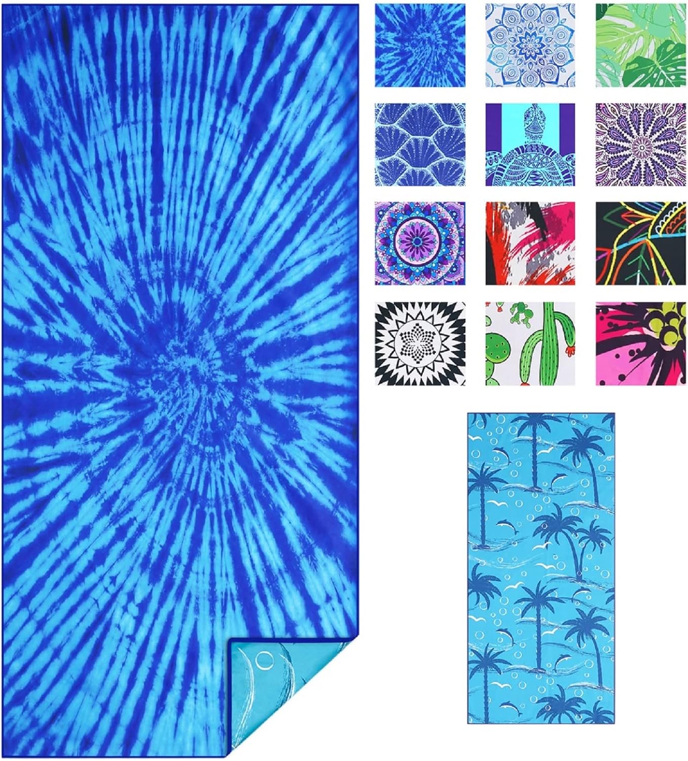 Haleey Microfiber Oversized Lightweight Beach Towel 180x80 XL Extra Large Thin Sand Free Towels Travel Swim Pool Yoga Gym Camping for Adults Women Men Beach Essentials Accessories Vacation Gift