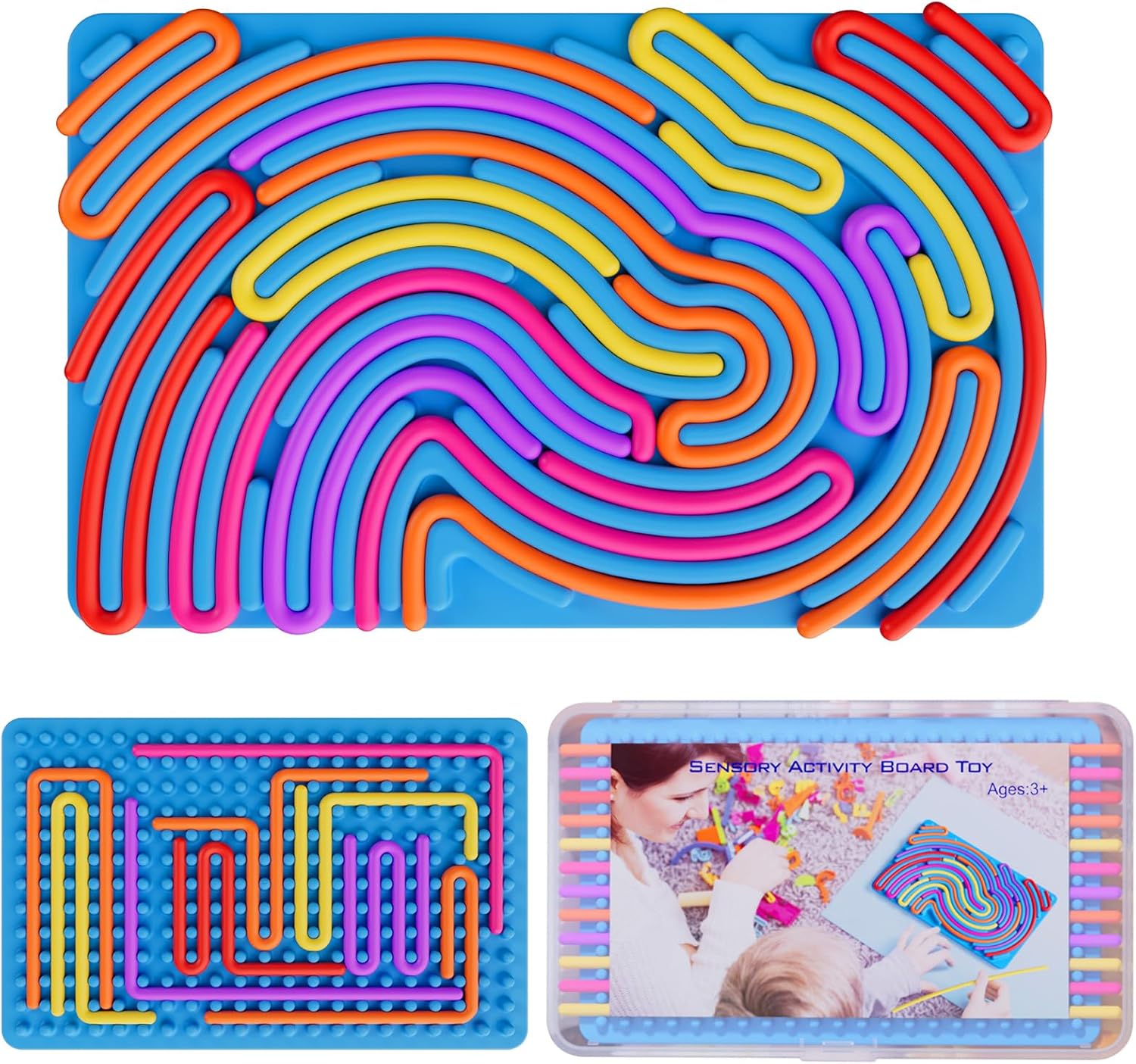 Sensory Fidget Toys for Kids Toddler Boys ,Sensory Activity Board for Stress Anxiety Autistic ADHD, Calm Down Travel Airplane Essentials Toys for 3+ Year Old, Stuffers Gifts for Teen Girl