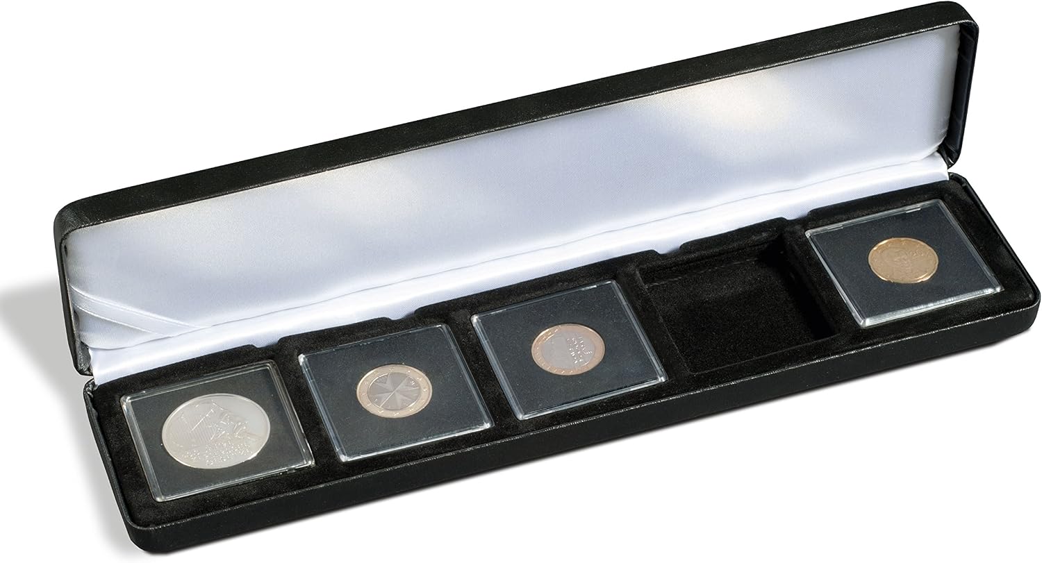Leuchtturm 339266 Coin cases Nobile - square compartments for 5x Quadrum capsules coins - black