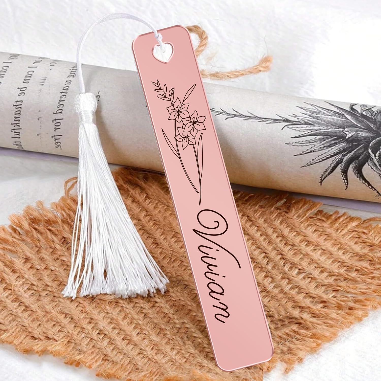Personalised Bookmark Book Mark Gifts for Christmas Birthday Teachers Mirror Acrylic Bookmarks Personalised Bookmarks Gifts for Book Lovers Women Men Son Daughter (Rose Gold)