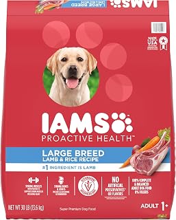 IAMS Proactive Health Large Breed Adult Dry Dog Food Lamb & Rice Recipe, 30 lb. Bag