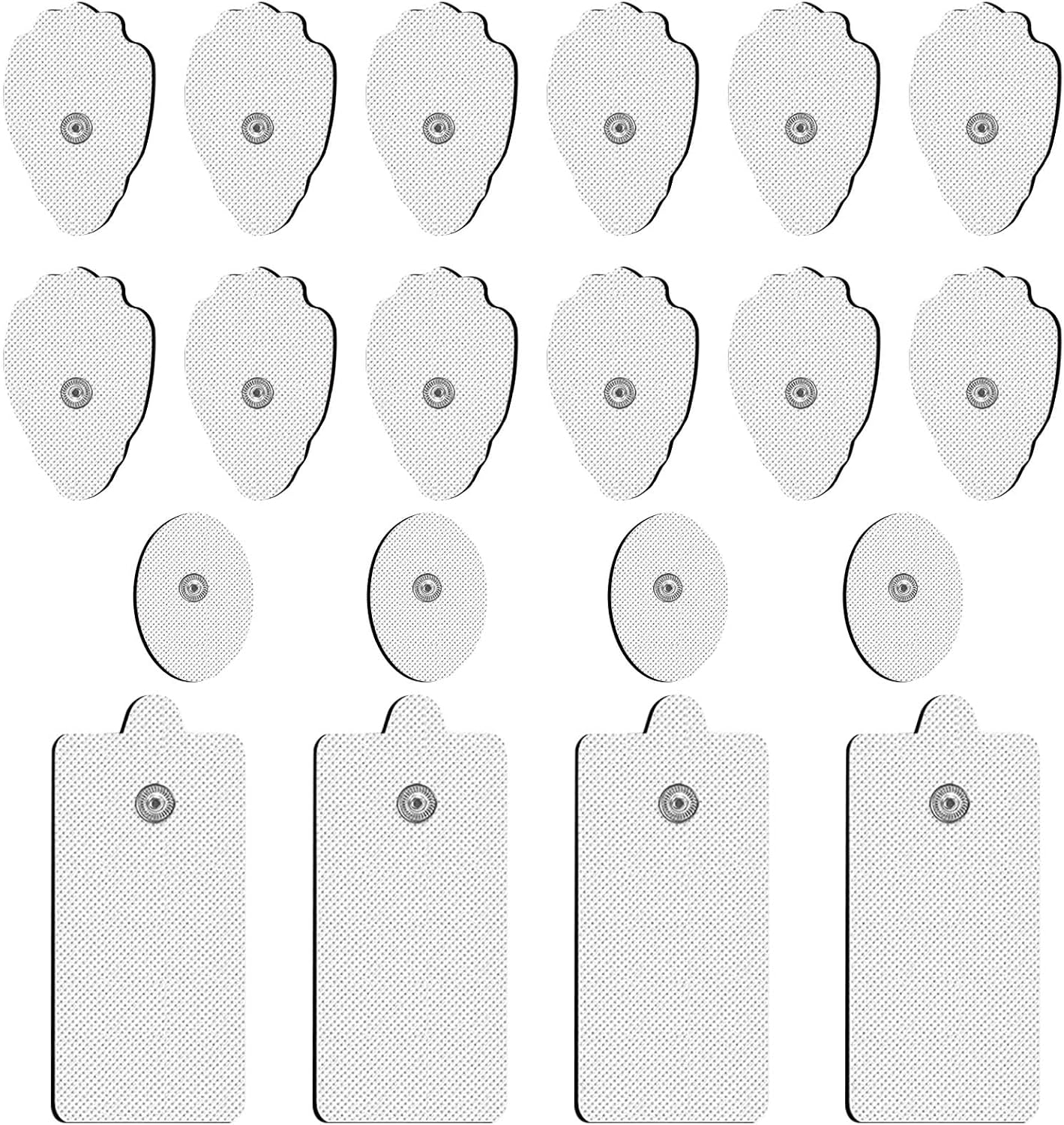TENS Unit Replacement Pads 20 Pack 3.5mm TENS Pads Replacement Pads Snap Stim Pads TENS/EMS Unit Pads, VOVOU Reusable TENS Electrode Pads Compatible with NURSAL, Belifu, AVCOO, Neocarbon, MEDVICE TENS