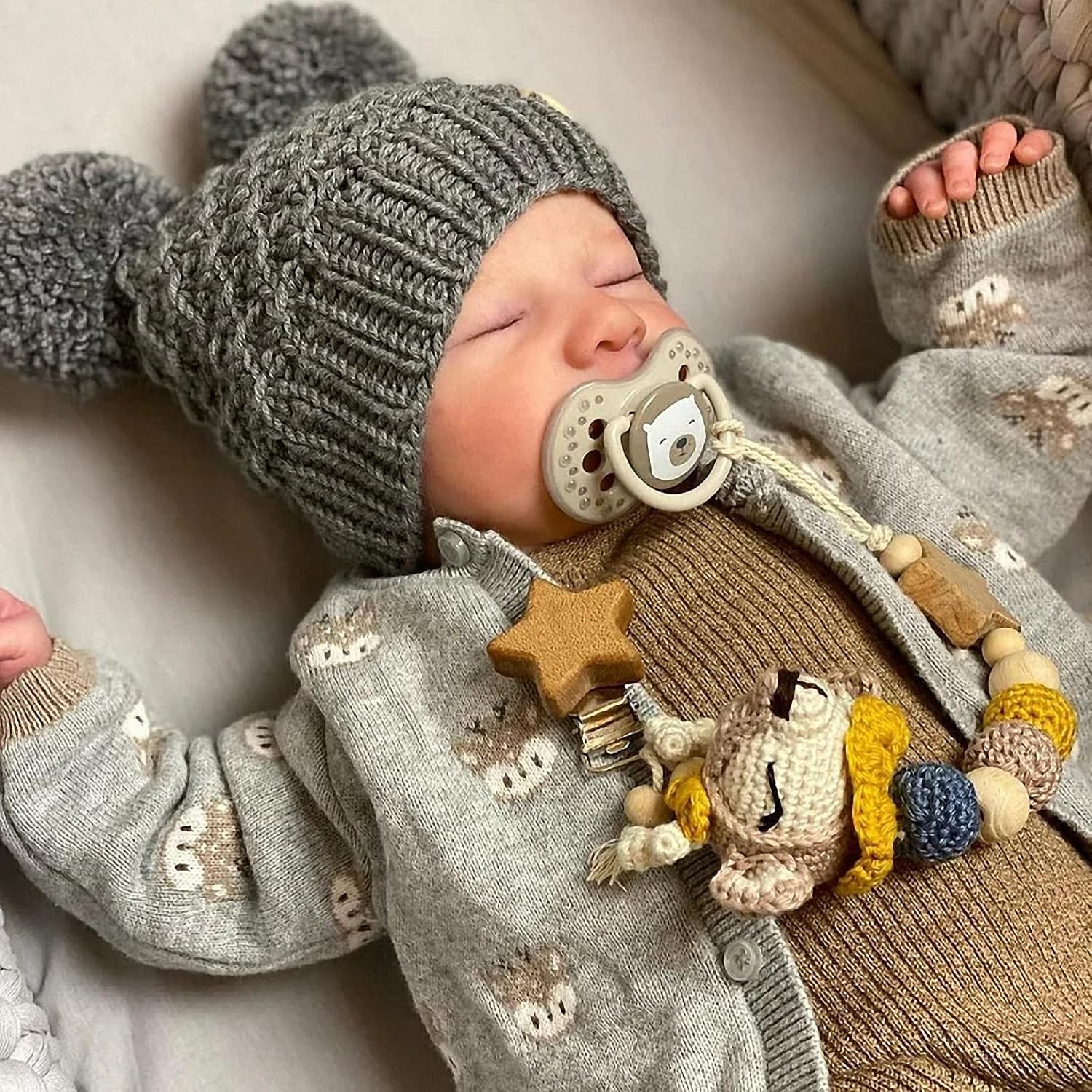 ADFO Lifelike Reborn Baby Dolls Silicone Full Body Boy - 17-Inch Soft Body Realistic-Newborn Full Body Vinyl Real Life Baby Dolls with Toy Accessories for Kids Age 3 4 5 6 7 +