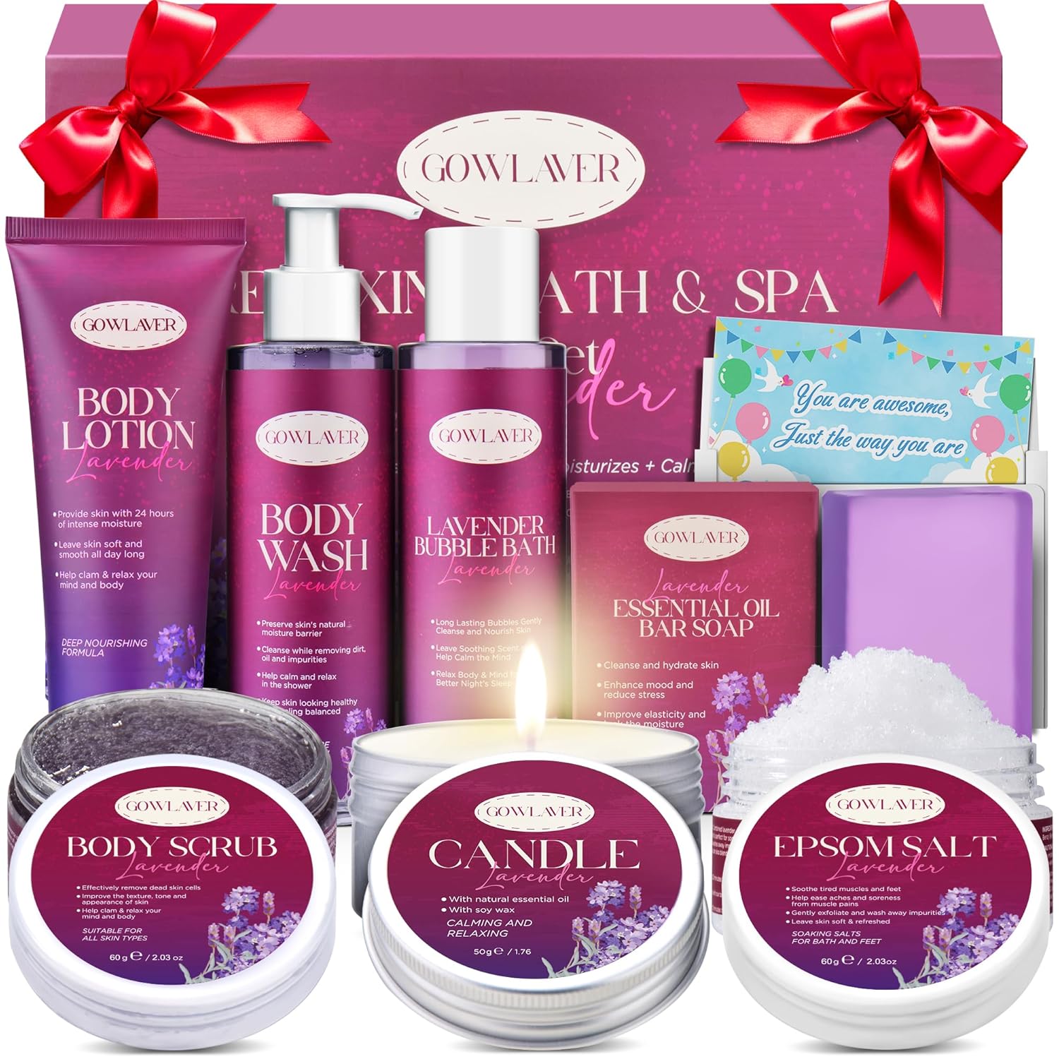 Spa Gifts for Women,Relax Stress Relief Secret Santa Christmas Stocking Stuffers Gifts for Women Birthday Basket Self Care Package for Her Mom Sister Wife Teen Best Friend Valentine Mothers Day Gift