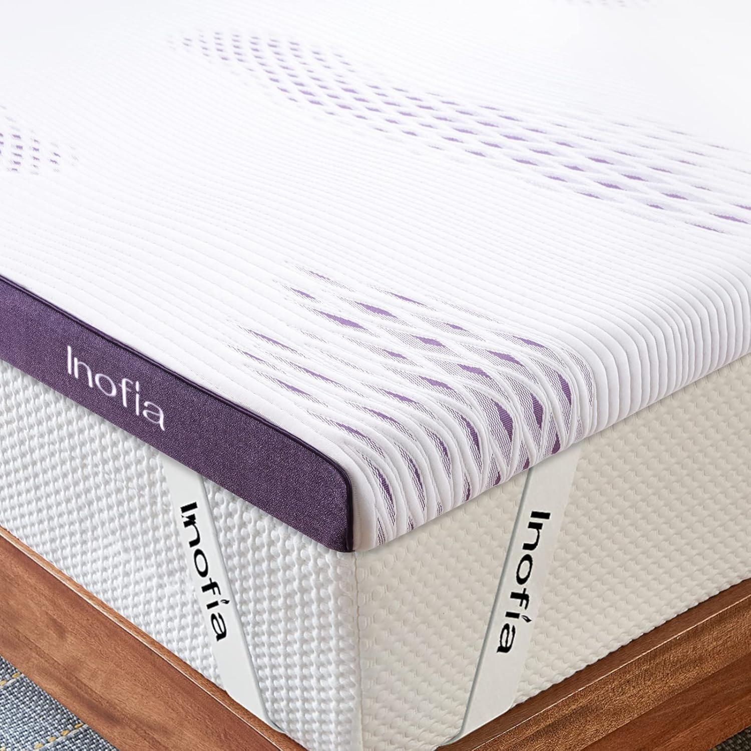 Inofia Sleep Gel Memory Foam Mattress Topper Single, 8CM GELEX Bed Topper with Washable Cover, Pressure Relief | Sleep Cooler, 2 Layer Foam for Rest Easy, 100-Night Home Trail (90x190)