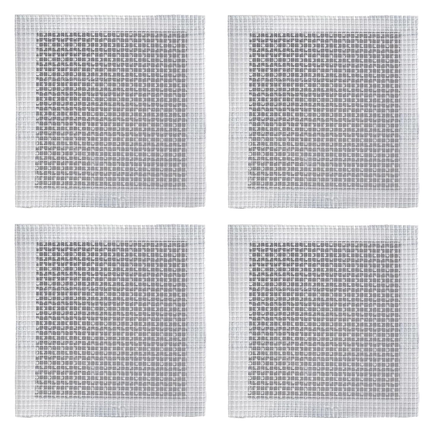Navoys 4 Plasterboard Wall Repair Patches - Self Adhesive, 10 x 10cm Fibre Mesh Galvanised Plate, 4" Heavy Duty Drywall Hole Repair Patch for Drywall Plasterboard
