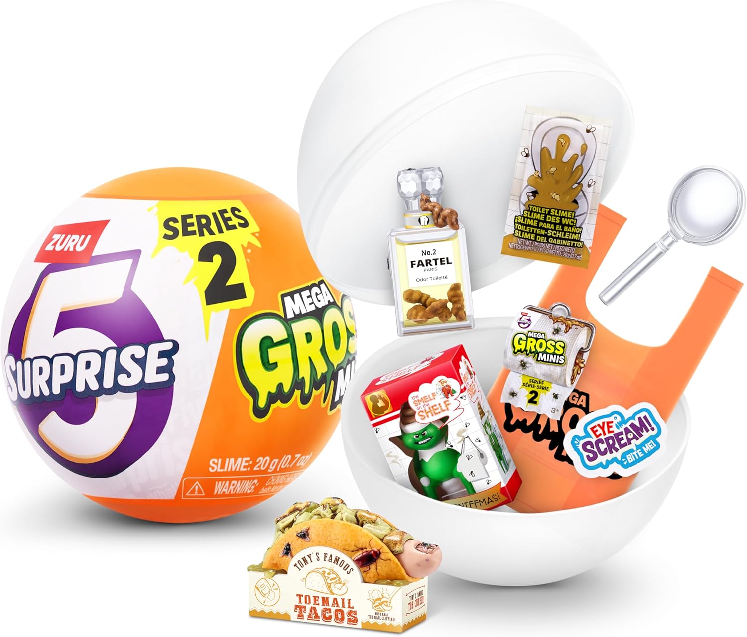 5 Surprise Mega Gross Minis Series 2 by ZURU Boys, Mystery, Collectible, Mini, Parody (1 Capsule)
