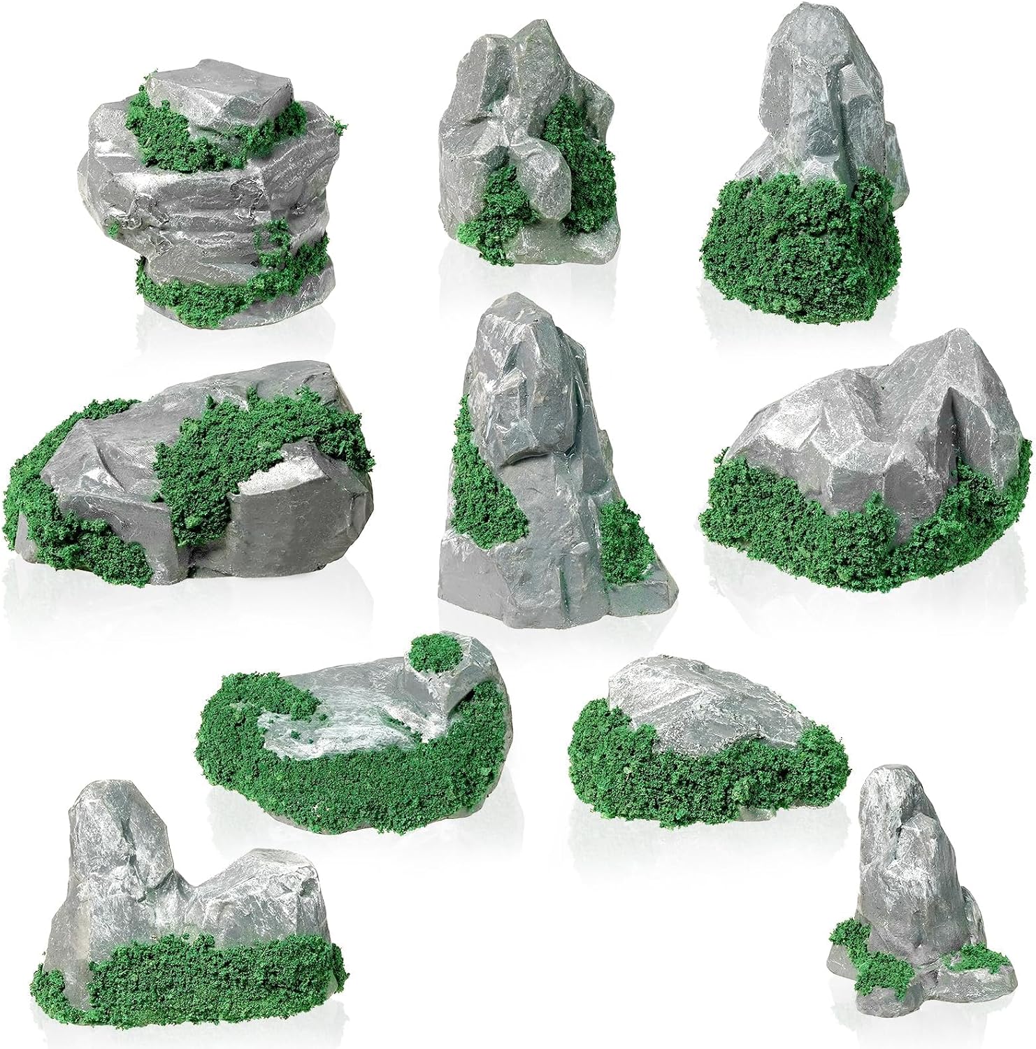 Warmtree 10 Pcs Fake Rocks for Diorama Supplies, Mini Terrain Stones