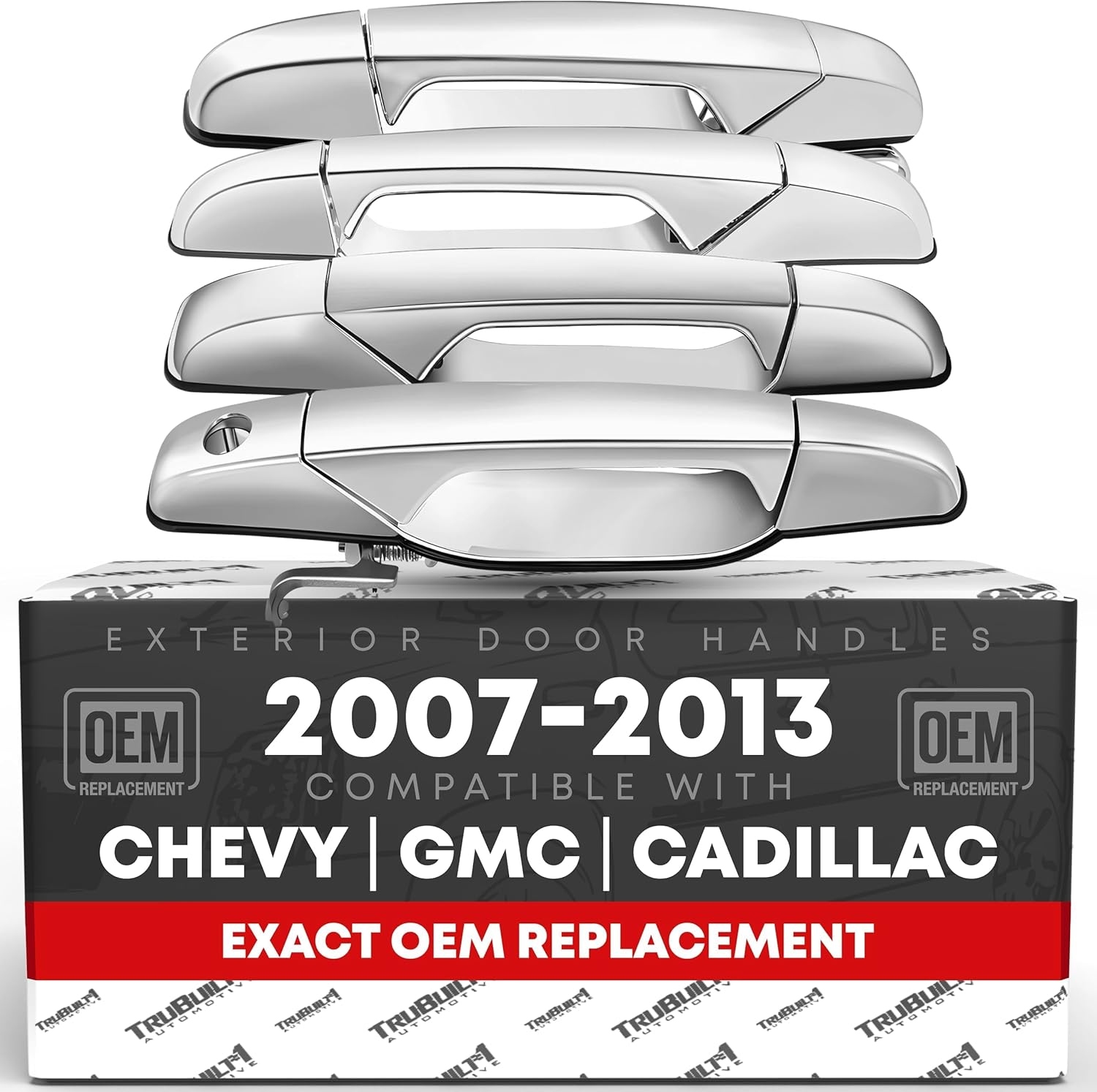 Exterior Front/Rear Driver & Passenger Door Handle - Compatible with 2007-2013 Chevy Avalanche, 07-14 Silverado 1500, 2500, 3500, Suburban, Tahoe; 07-14 GMC Sierra 1500, 2500, 3500, Yukon XL, 2273872
