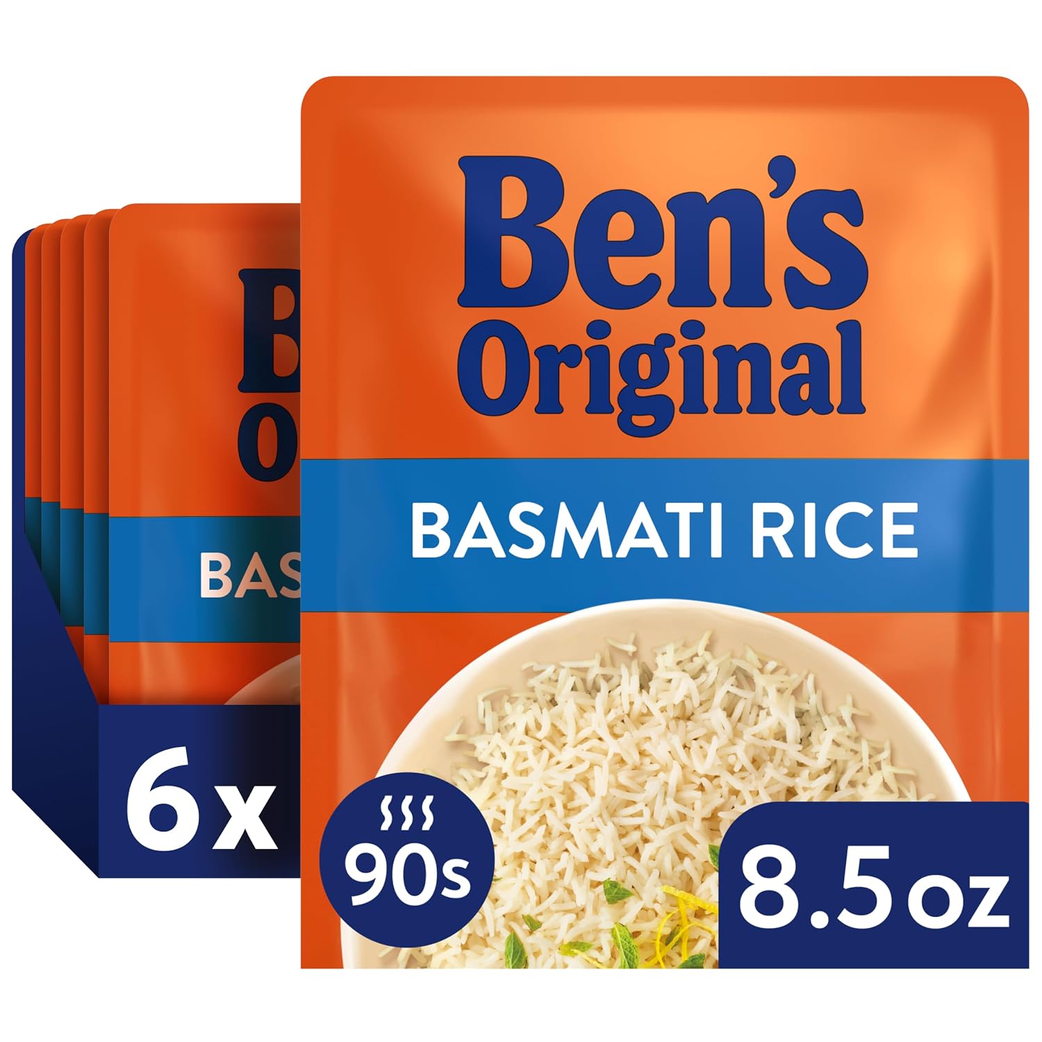 BEN'S ORIGINAL Ready Rice Basmati Rice, Easy Side Dish, 8.5 oz Pouch (Pack of 6)