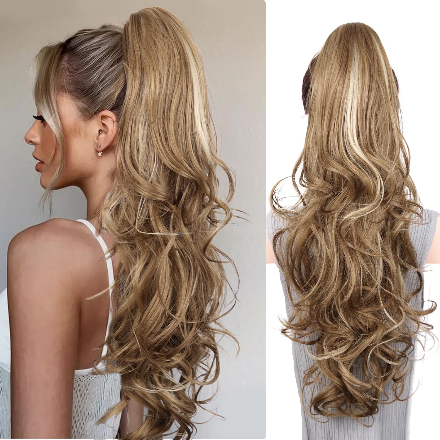 26 Inch Long Ponytail Extension, Clip in Ponytail Hair Extensions