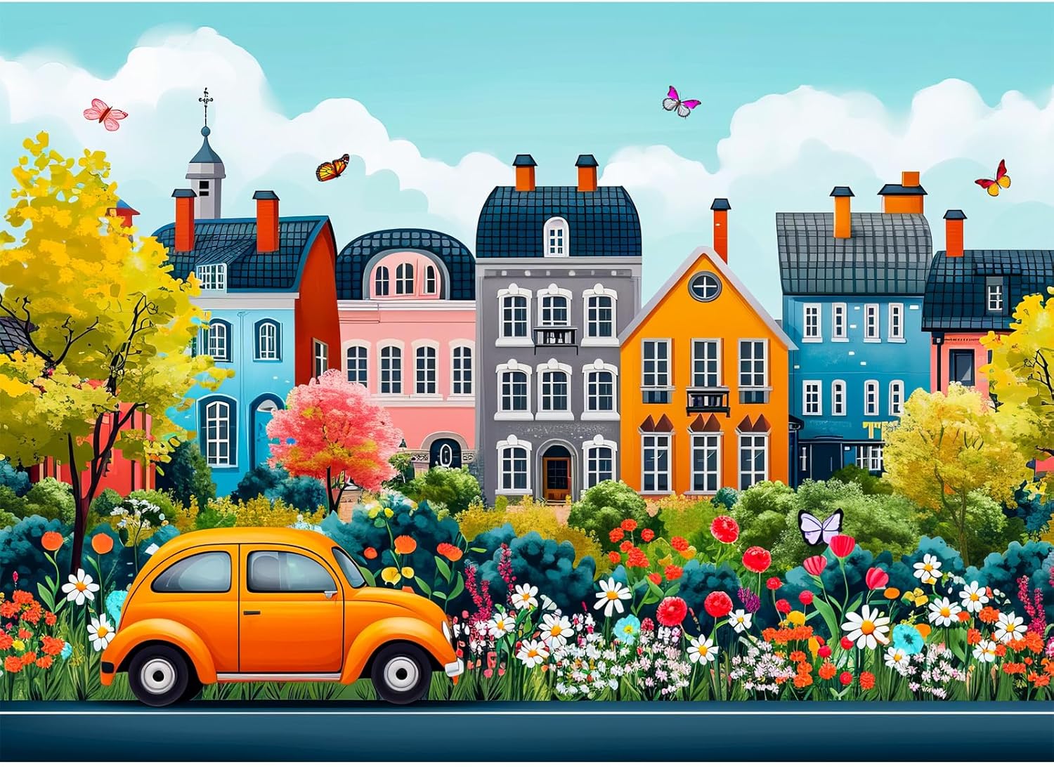 Jigsaw Puzzles for Adults 1000, Puzzles for Adults, Challenging Puzzles, Puzzle Game for The Whole for Women, Gifts for Men, Theme:Small Town Scenery