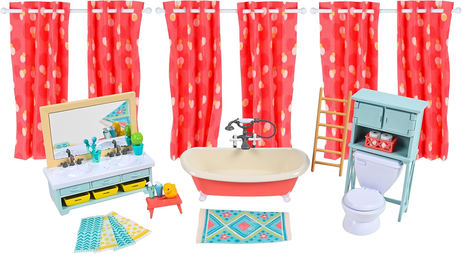 Sunny Days Entertainment Honey Bee Acres Bubbly Bee Bathroom Dollhouse Furniture, 30 Pieces