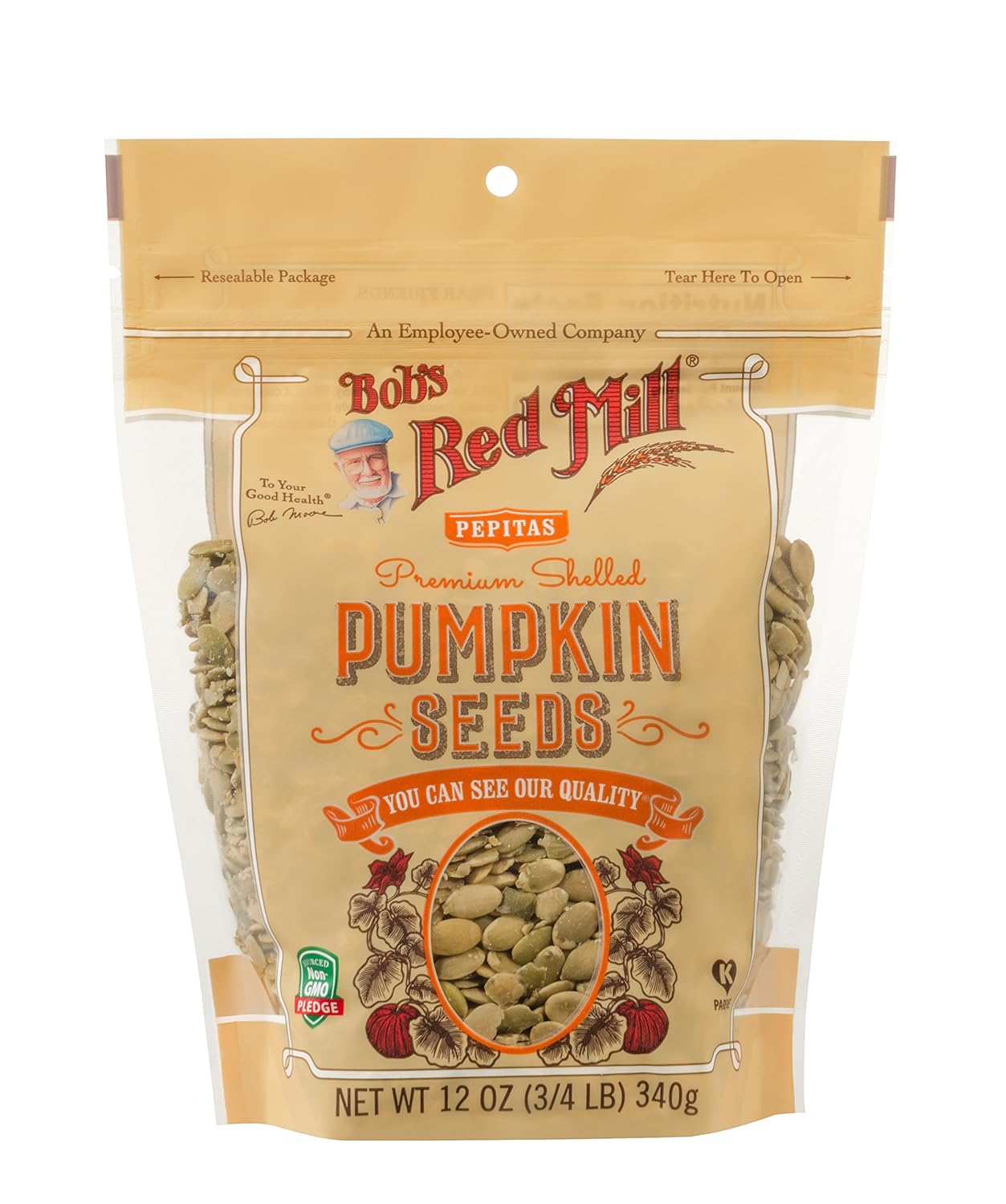 Bob's Red Mill Organic Pumpkin Seeds, 12oz (Pack of 1) - Non GMO, Vegan, Paleo Friendly, Keto Friendly, Kosher