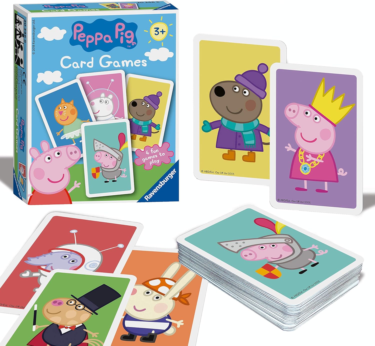 Ravensburger Peppa Pig Card Game for Kids Age 3 Years and Up - 4 Different Family Games Snap, Happy Families, Swap and Pairs