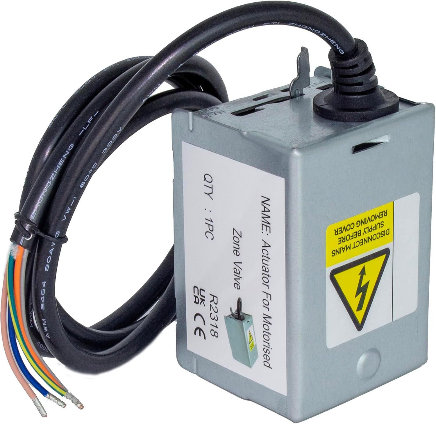 Kudos-Trading - 2 Port motorised Zone Valve Head 22mm Closed 230v Replacement for The Honeywell V4043H Compatible with underfloor Heating & Central Heating Systems