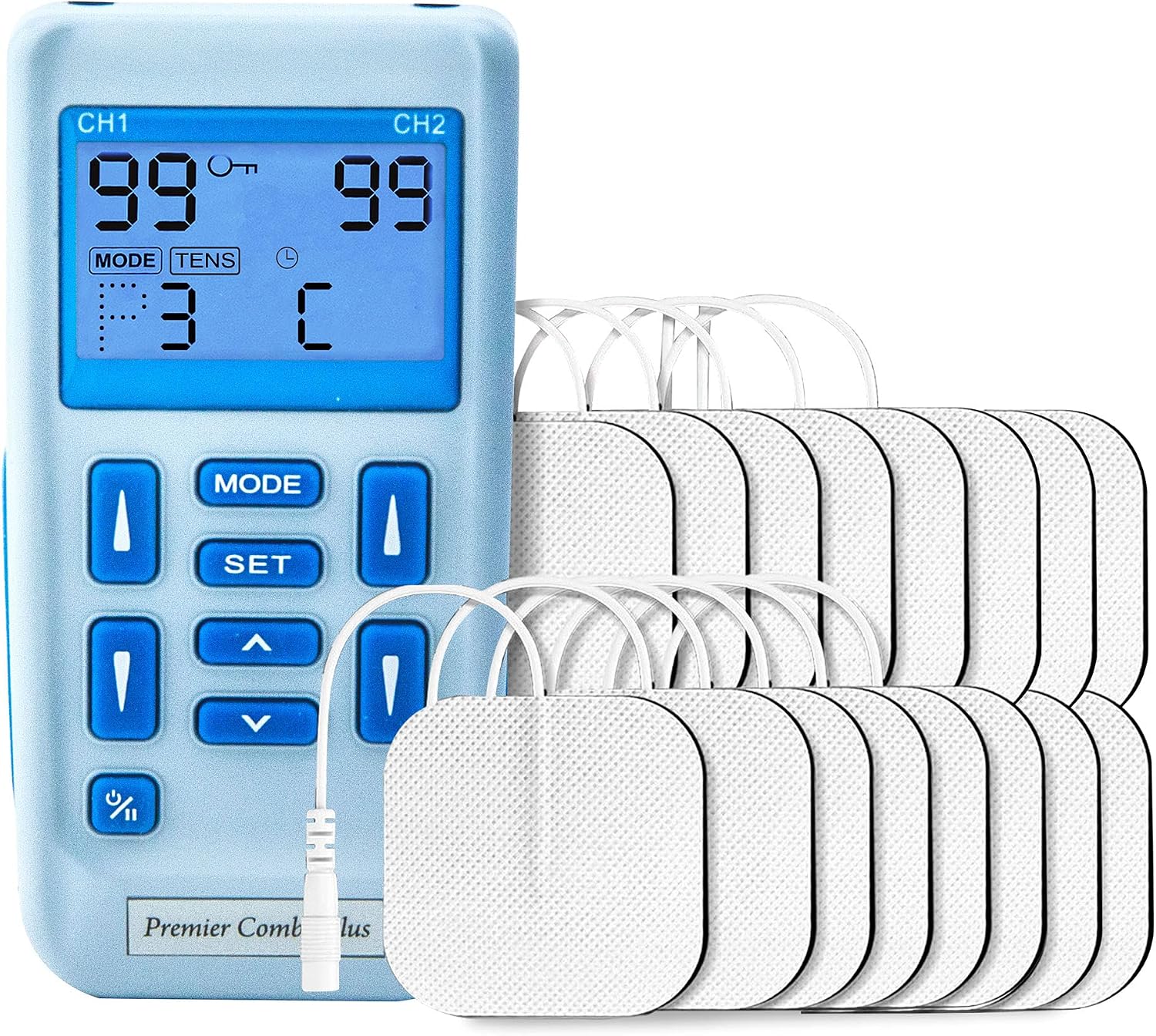Med-Fit Professional Rechargeable Dual Channel Combined TENS & Muscle Stimulator - for Pain Relief, Muscle Re-Education, Relaxation, and Strengthening - Manual Adjustments & 24 Built-in Programmes