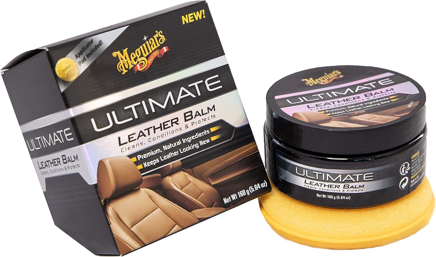 Meguiar's G18905EU Ultimate Leather Balm 160g Leather Cleaner Leather Conditioner Leather Protectant