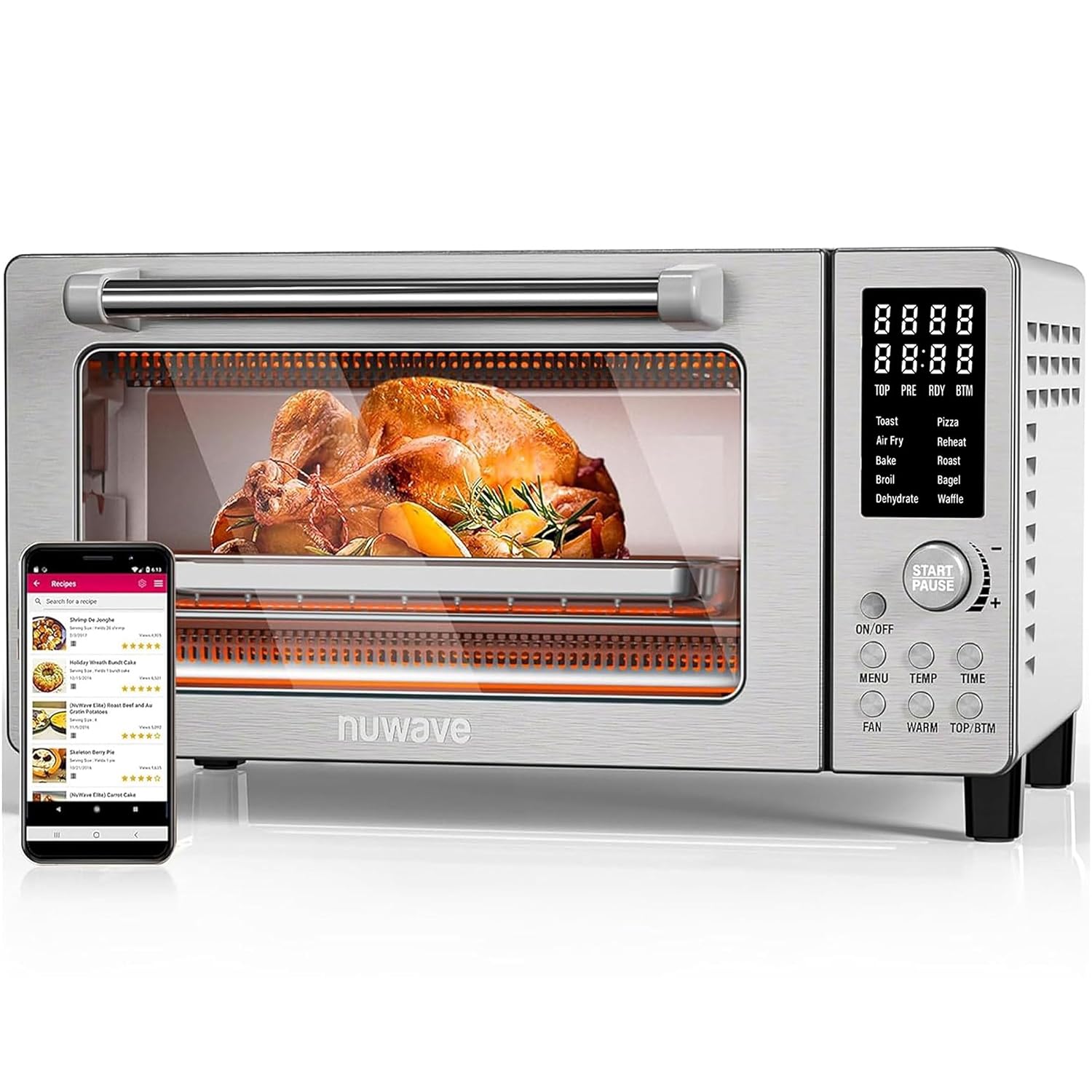 Nuwave Bravo Air Fryer Toaster Countertop Convection Oven Combo