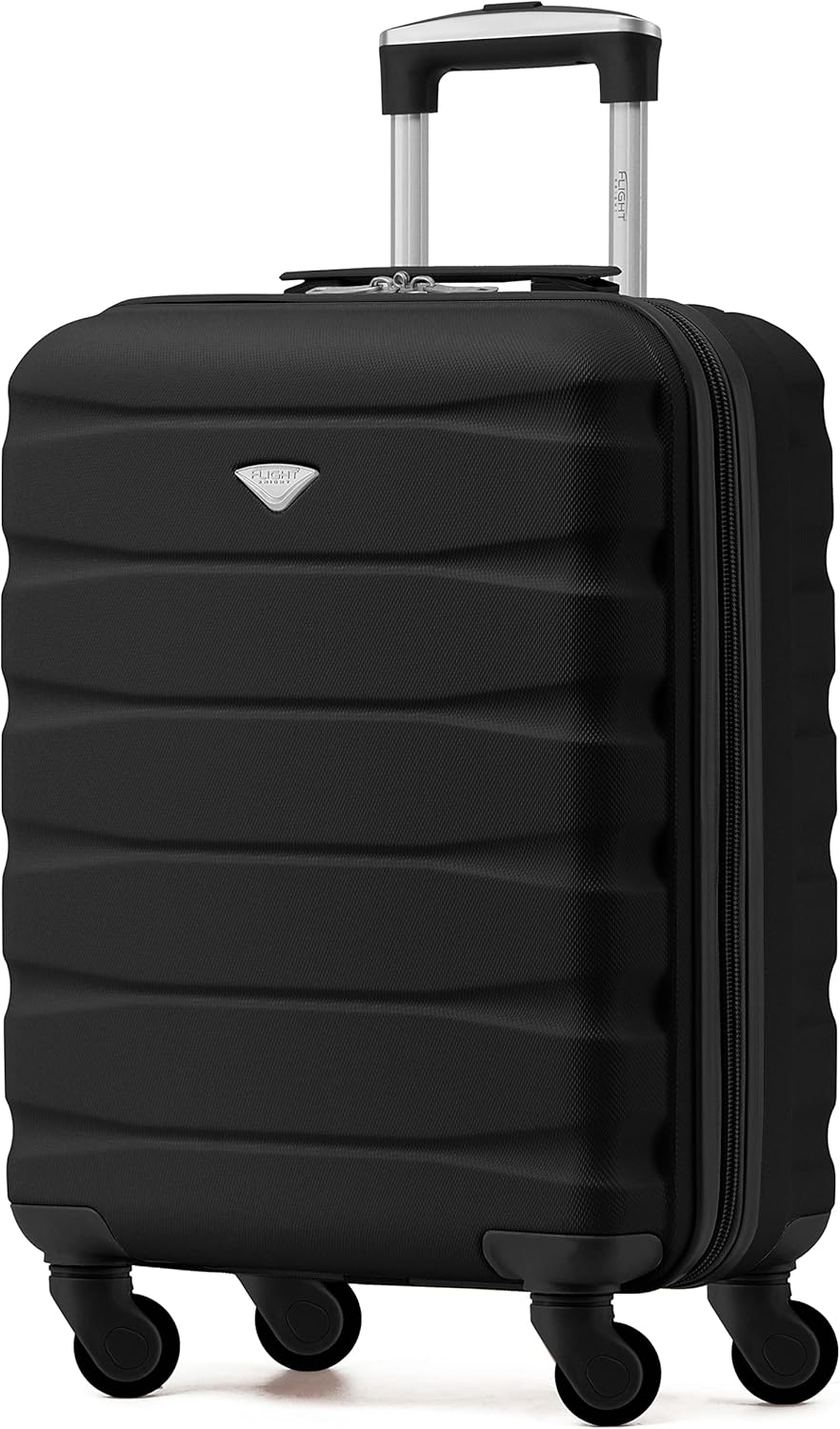 Flight Knight 55 x 40 x 23 cm Cabin Bag, Suitcase for Lufthansa & Over 30 Airlines Including British Airways, EasyJet Travle Bag- Lightweight Durable 4 Wheel Carry On Suitcase, Hard Shell- 55x40x23