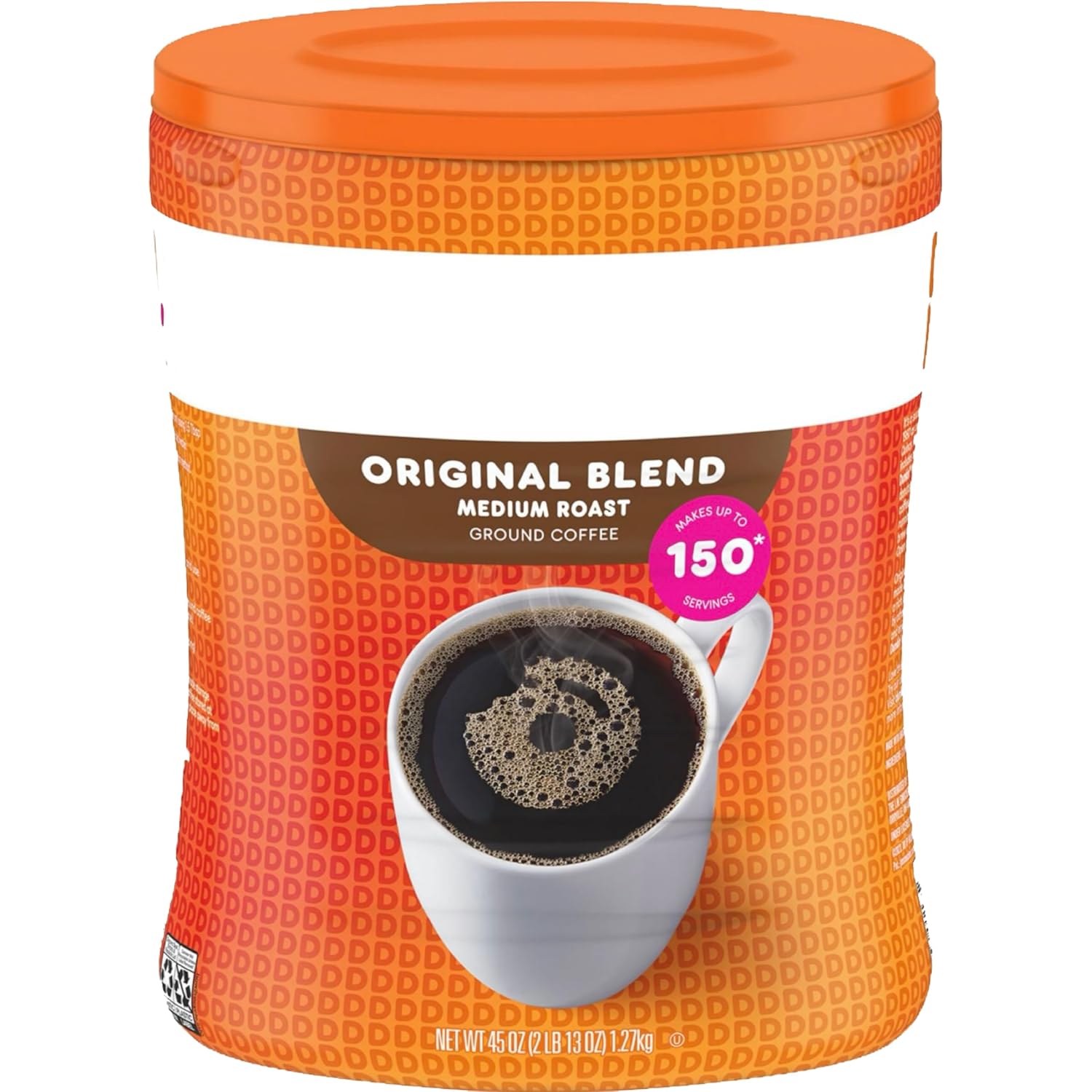 Dunkins Donuts Original Blend Ground Coffee, Medium Roast, 45 Ounces